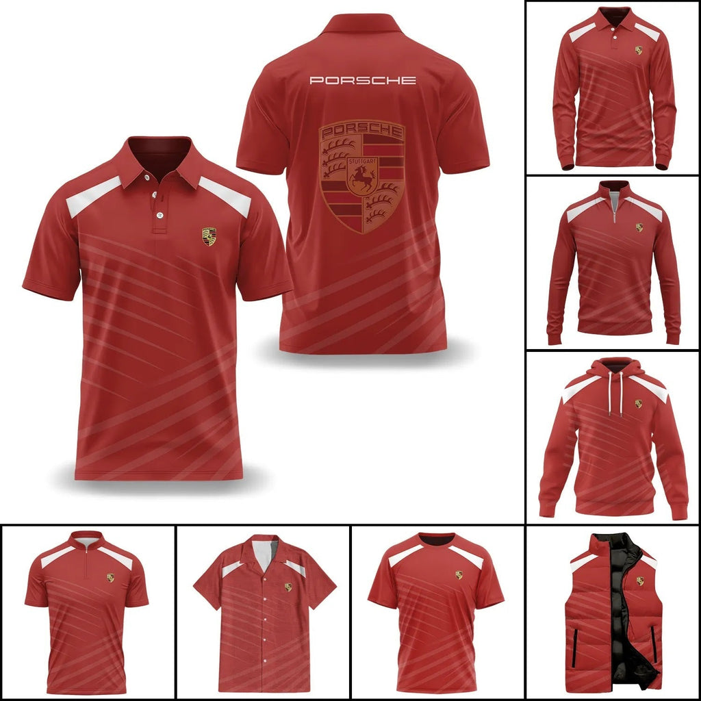 Porsche Apparels | 4-Way Stretch Performance Fabric Top with Moisture-Wicking Technology for Ultimate Comfort 1